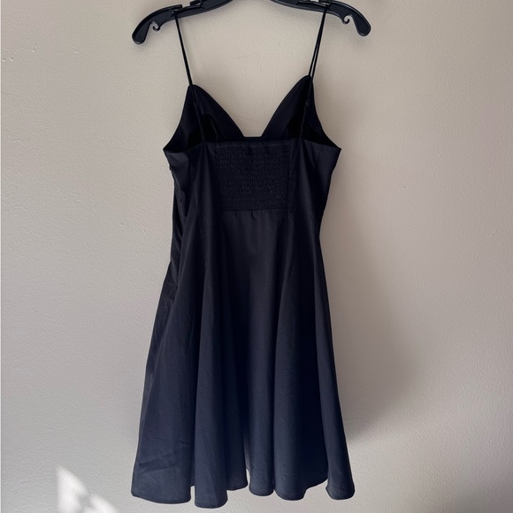 Express Black Spaghetti Strap Fit & Flare Poplin Dress - Picture 6 of 7